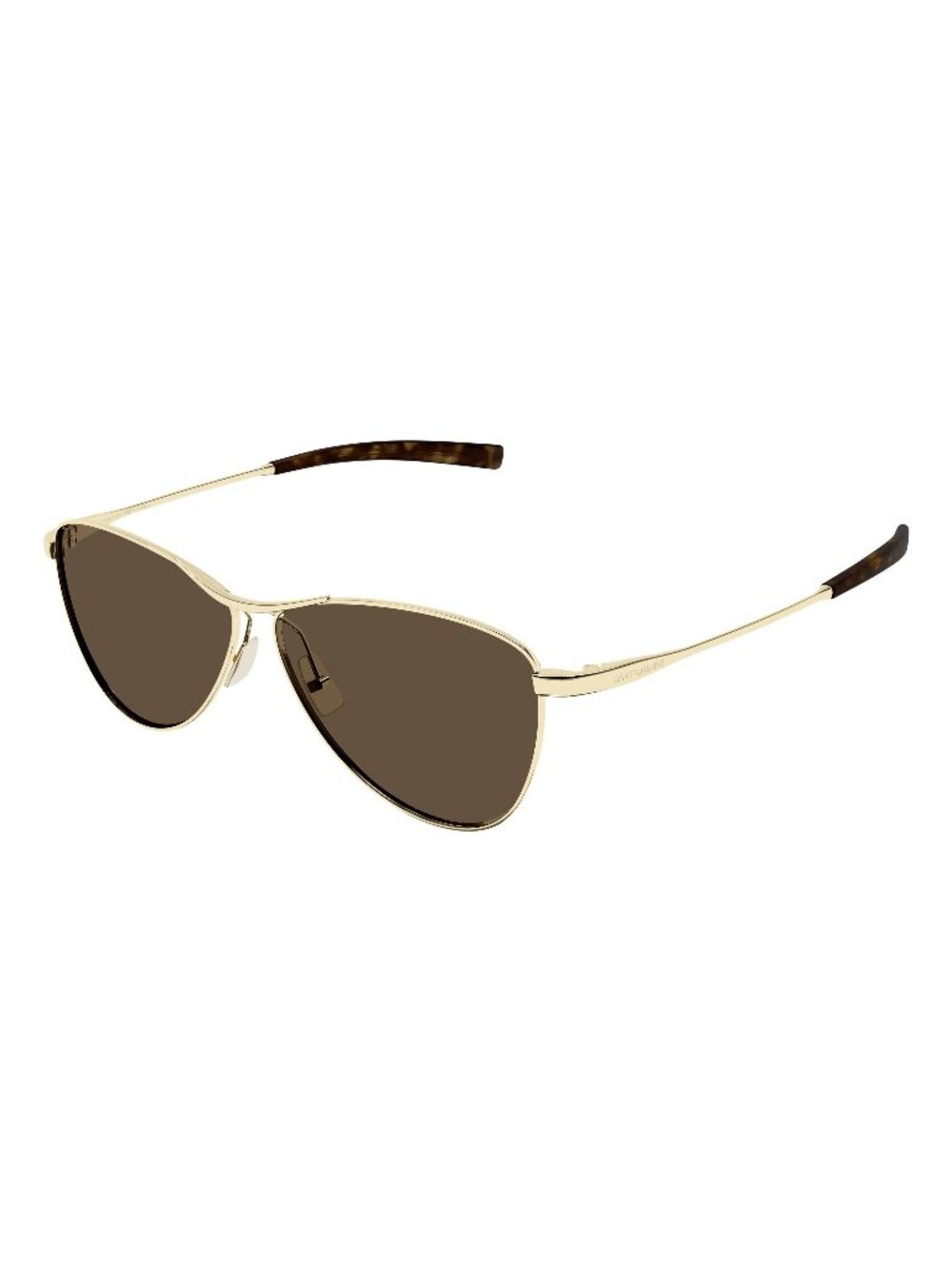 New Saint Laurent Women's Sunglasses Gold Brown Lens Metal Frame SL 831 VESPER